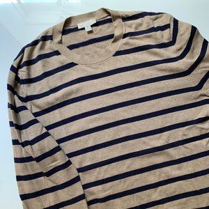 Gap 100% Cotton Light Sweater, Tan & Blue, Medium